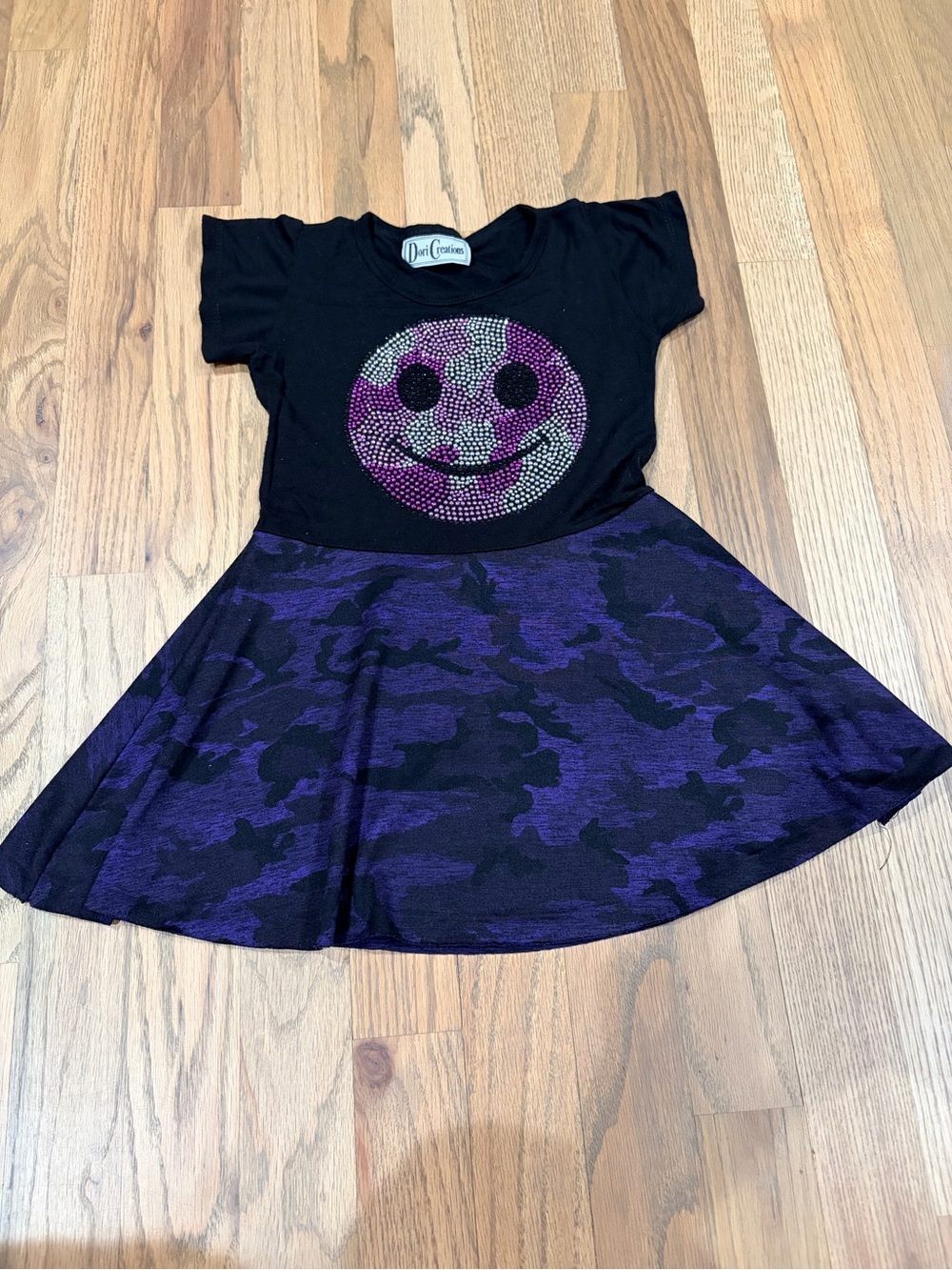 Dori Creations toddler girl rhinestone smile camouflage print dress